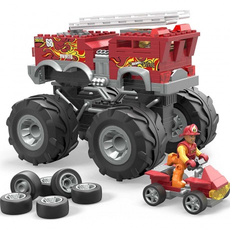 Mattel Mega Construx Hot Wheels Feuerwehr-Auto Monster Truck mit 2 Figuren Mega Construx Hot Wheels Fire Engine Monster Truck с 2 фигурками