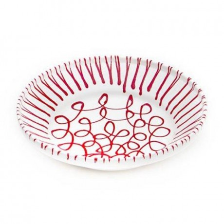 Gmundner Keramik Gmundner Keramik Rotgeflammt Reifschussel ohne Henkel d: 28 cm / h: 6,6 cm Керамическая миска для глазури красного цвета Gmundner без ручки d: 28 см / высота: 6,6 см