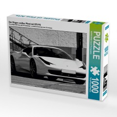 CALVENDO Puzzle CALVENDO Puzzle Der Wagen weisses Pferd mit 570 PS Пазл CALVENDO Puzzle Повозка белого коня с 570 л.с.