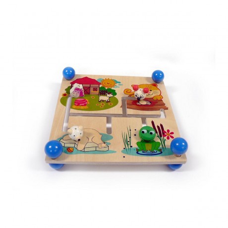 HESS Holzspielzeug Motorikbrett Tiergarten Деревянная доска для моторики игрушек Tiergarten
