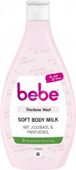 bebe Soft Body Milk, 400 ml, bebe молочко для тела для сухой кожи с маслом жожоба и пантенолом, увлажнение 24 часа, 400 мл