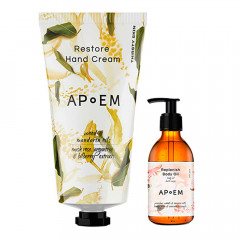 Apoem Geschenkset Mini Restore Hand Cream + Replenish Body Oil  Подарочный набор Mini Восстанавливающий крем для рук + Восстанавливающее масло для тела