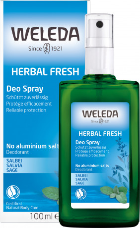 WELEDA SALBEI Herbal Fresh Deo Spray, 100 ml, Дезодорант-спрей Herbal Fresh с шалфеем без солей алюминия, 100 мл