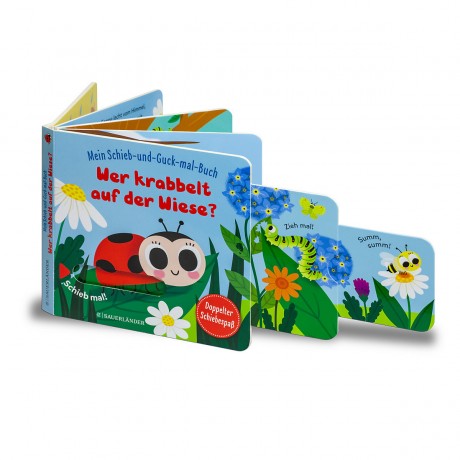 Sauerlander Verlag Mein Schieb Guck-mal-Buch: Wer krabbelt auf der Wiese? Моя скользящая книжечка: Кто ползает по лугу?