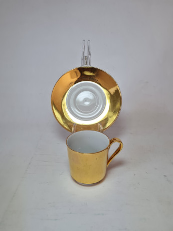 Suisse Langenthal Кофейная пара "Золото", 7,5 x 6 см, блюдце 12 см, Германия, 1960-70гг.