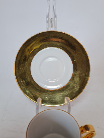 Suisse Langenthal Кофейная пара "Золото", 7,5 x 6 см, блюдце 12 см, Германия, 1960-70гг.