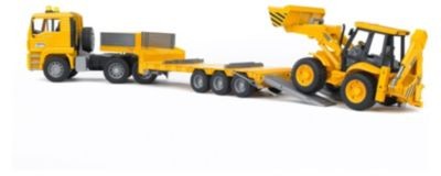 Bruder BRUDER 02776 MAN Tieflader mit Radlader JXB 85cm 1:16 BRUDER 02776 MAN Низкорамная платформа с колесным погрузчиком JXB 85 см Масштаб 1:16