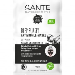 Sante Deep Purify Maske Aktivkohle & naturliche Salizylsaure aus der Weidenrinde Маска Deep Purify Активированный уголь и натуральная салициловая кислота из коры ивы