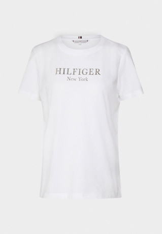 Tommy Hilfiger Print T-shirt optic white футболка с принтом оптический белый