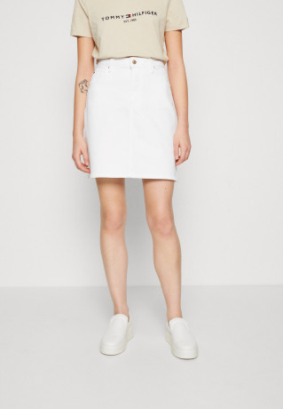 Tommy Hilfiger STRAIGHT SKIRT Denim skirt white ПРЯМАЯ ЮБКА Джинсовая юбка белый