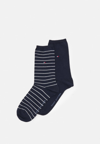 Tommy Hilfiger WOMEN SOCK SMALL STRIPE 2 PACK Socks midnight blue ЖЕНСКИЕ НОСКИ С МАЛЕНЬКИМИ ПОЛОСКАМИ, 2 УПАКОВКИ Носки темно-синий