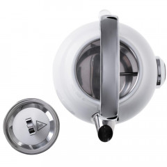 Adler Adler Wasserkocher AD 1346, 2200 W, mit Thermometer, Retro, elektrisch, Teekessel, Edelstahl, weiss schwarz Чайник Adler AD 1346, 2200 Вт, с термометром, ретро, ??электрический, чайник, нержавеющая сталь, белый