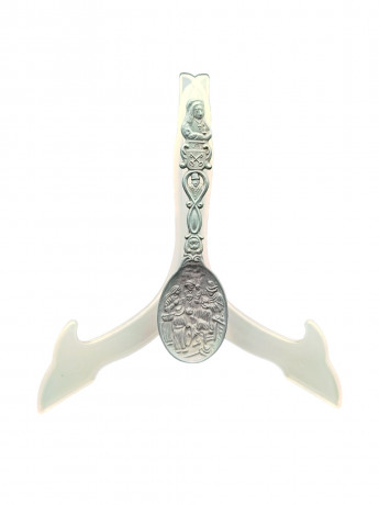 Ложка винтажная Jan Steen Pewter, сувенирная, с объемным декором, фигурками на ручке, олово, 17.5 см, Голландия, 1950-60гг.