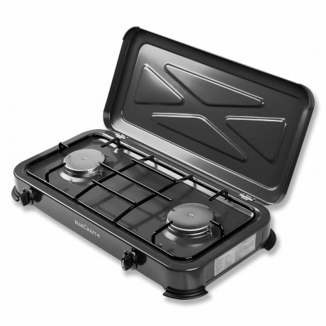 BlueCraft BlueCraft Gaskocher, (Gas-Kochfeld 2 flammen propangas), Campingkocher 2-flammig mit Zundsicherung Газовая плита BlueCraft, (газовая плита, 2 пламени, пропан), походная плита, 2 пламени, с запальным предохранителем
