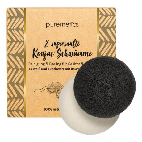 puremetics Konjac Schwamme supersanft 2Stk. Спонжи Konjac супермягкие 2 шт.
