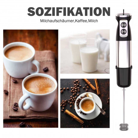 Yaviel Yaviel Stabmixer Purierstab Set Elektrische Kabellos 5 in 1 Mixstab Hand Blender Mixer, Edelstahl 1000w Handmixer Zauberstab mit 12 Geschwindigkeitsstufen  Ручной блендер Yaviel Purier Stick Set Электрический беспроводной 5 в 1 Ручной блендер-миксе