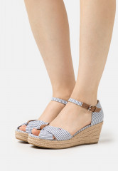 Tommy Hilfiger HIGH WEDGE  Platform sandals seersucker/bluecoast HIGH WEDGE Сандалии на платформе Сирсакер / Блюкост