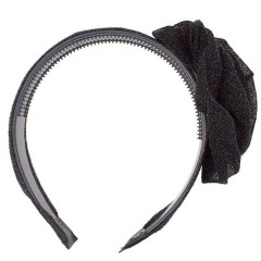 SOHO Glitzer Haarreif mit Schleife Schwarz Блестящая повязка на голову с бантом