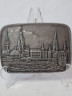 Декоративное панно винтажное Buderus, Modell Mootz, металлическое панно с объемным рельефным изображением г.Гамбург, 17 x 12 см, Германия, 1980г.