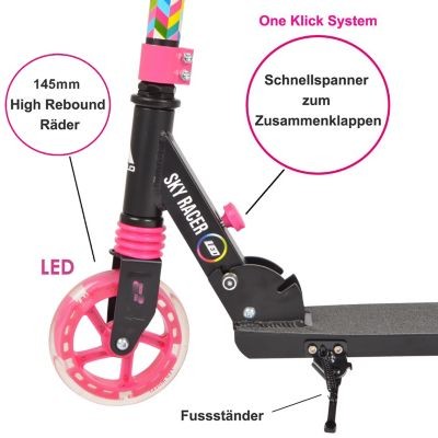 APOLLO City Scooter klapp- und hohenverstellbar SkyRacer LED City Scooter складной и регулируемый по высоте светодиод SkyRacer