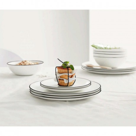 ASA SELECTION ASA A Table Ligne Noire Pastateller / Suppenteller d: 22 cm / h: 5 cm / 0,70 L ASA A Table Ligne Noire тарелка для макарон / суповая тарелка d: 22 см / высота: 5 см / 0,70 л