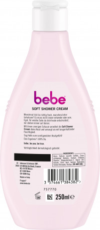 bebe Soft Shower Cream, 250 ml, bebe кремовый гель для душа для сухой кожи с глицерином, 250 мл