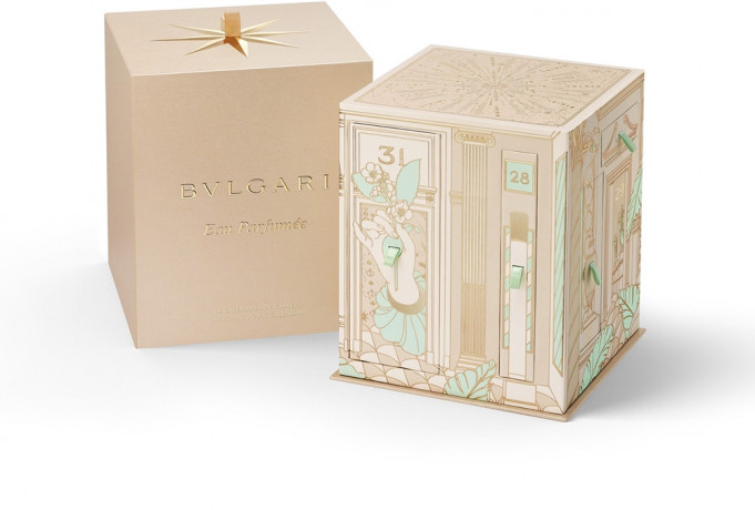 BVLGARI Eau Parfumée Calendar Adventskalender 2026, Парфюмерный адвент-календарь 2026 BVLGARI Eau Parfumée, 7 подарков с ароматами чая и уходом
