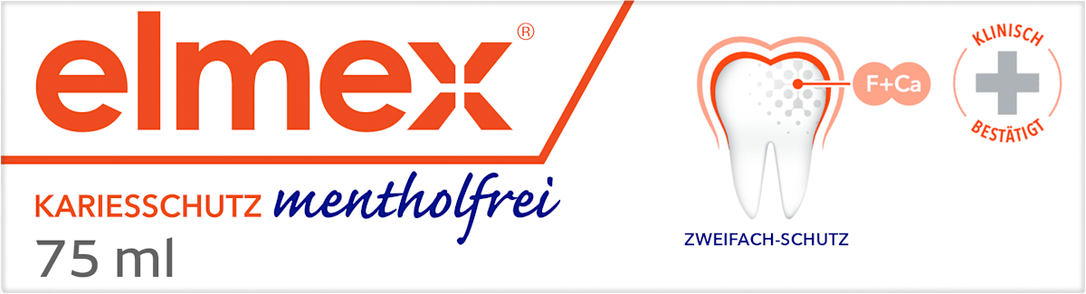 elmex Zahnpasta Kariesschutz mentholfrei, 75 ml, Зубная паста Kariesschutz без ментола и масла перечной мяты для защиты от кариеса, 75 мл