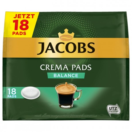 Jacobs Crema Pads Balance 118g, 18 Pads Кофе Якобс 18 пакетов