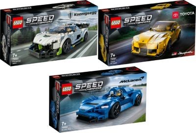 LEGO Speed Champions 3er Set: 76900 Koenigsegg Jesko + 76901 Toyota GR Supra + 76902 McLaren Elva Набор из 3 чемпионов скорости: 76900 Koenigsegg Jesko + 76901 Toyota GR Supra + 76902 McLaren Elva