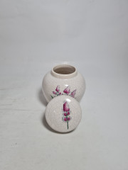 Баночка винтажная Herr Fayence &quot;Мята&quot; с крышкой, кракелюр, фарфор, 9.5 см, Германия, 1970-80гг.