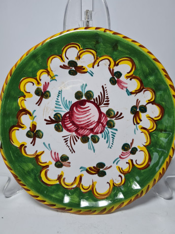 Декоративная тарелка с красочным цветочным узором, 15см, Италия, 1960-70гг.