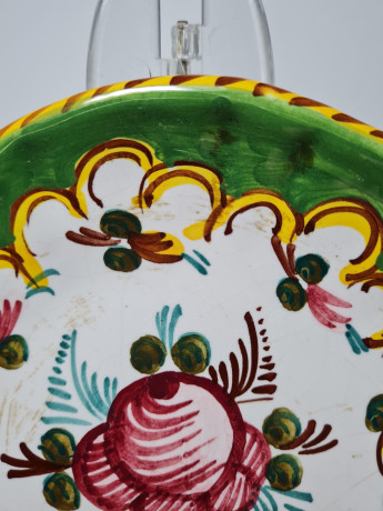 Декоративная тарелка с красочным цветочным узором, 15см, Италия, 1960-70гг.