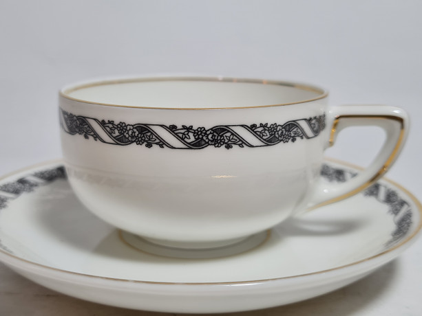 Кофейная пара винтажная Rosenthal Selb Bavaria в сине-золотистых тонах, фарфор, Германия, 1960-70гг.