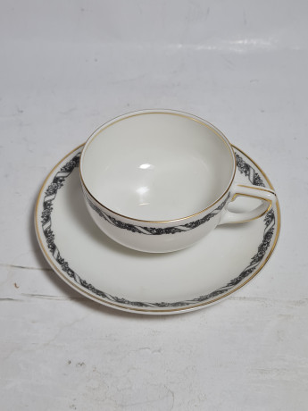 Кофейная пара винтажная Rosenthal Selb Bavaria в сине-золотистых тонах, фарфор, Германия, 1960-70гг.