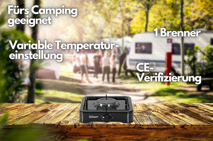 Zilan Zilan Gaskocher ZLN-0018, (Set), Nutzbar mit Butan / Propan Gas oder LPG-Mischung (Flussiggas) Плита газовая Zilan ZLN-0018, (комплект), может работать на газе бутан/пропан или смеси LPG (сжиженный газ)