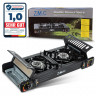 ZMC ZMC Gaskocher PREMIUM Campingkocher 2 flammig Herd, (Brenndauer 1,5 bis 5 Stunden (abhangig von der Gasregulierung), Outdoor Camping Gas Kocher Kochfeld Gasherd Doppel Kartuschenkocher  Газовая плита ZMC Походная плита ПРЕМИУМ с 2 пламенем (время горе