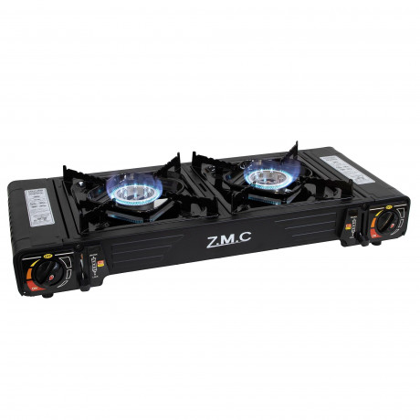 ZMC ZMC Gaskocher PREMIUM Campingkocher 2 flammig Herd, (Brenndauer 1,5 bis 5 Stunden (abhangig von der Gasregulierung), Outdoor Camping Gas Kocher Kochfeld Gasherd Doppel Kartuschenkocher  Газовая плита ZMC Походная плита ПРЕМИУМ с 2 пламенем (время горе