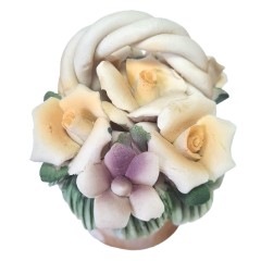 Фигурка винтажная CNEALIONE BRTIGIANA &quot;Корзина с цветами&quot;, коллекционная, 6 см, Италия, 1960-70гг.