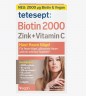 tetesept Biotin 2000 Tabletten 30 St, Комплекс с биотином, цинком и витамином С для здоровья кожи, волос и ногтей, 30шт