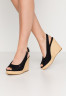 Tommy Hilfiger ICONIC ELENA SLING BACK WEDGE High heeled sandals black ICONIC ELENA SLING BACK WEDGE Босоножки на высоком каблуке черный