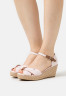 Tommy Hilfiger HIGH WEDGE  Platform sandals seersucker/soothing pink HIGH WEDGE Сандалии на платформе Сирсакер/успокаивающий розовый