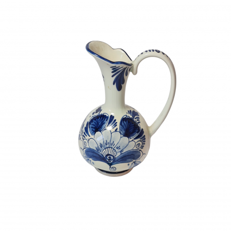 Кувшин винтажный Delft Blue, дельфтский фарфор с цветочным рисунком в синих тонах, Голландия, 1960-70гг.