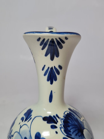 Кувшин винтажный Delft Blue, дельфтский фарфор с цветочным рисунком в синих тонах, Голландия, 1960-70гг.