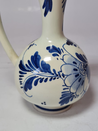 Кувшин винтажный Delft Blue, дельфтский фарфор с цветочным рисунком в синих тонах, Голландия, 1960-70гг.