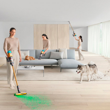 DYSON DYSON Akku-Hand-und Stielstaubsauger V12™ Detect Slim Absolute, 545 W, Beutellos, 2 Bodendusen und 2 weitere Zubehorteile Беспроводной ручной пылесос DYSON V12™ Detect Slim Absolute, 545 Вт, без мешка, 2 насадки для пола и 2 других аксессуара
