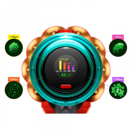 DYSON DYSON Akku-Hand-und Stielstaubsauger V12™ Detect Slim Absolute, 545 W, Beutellos, 2 Bodendusen und 2 weitere Zubehorteile Беспроводной ручной пылесос DYSON V12™ Detect Slim Absolute, 545 Вт, без мешка, 2 насадки для пола и 2 других аксессуара