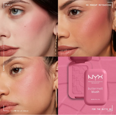 NYX Professional Makeup Buttermelt Blush, 06 For The Butta, Кремовые румяна для лица, оттенок 06 For The Butta, 5 г