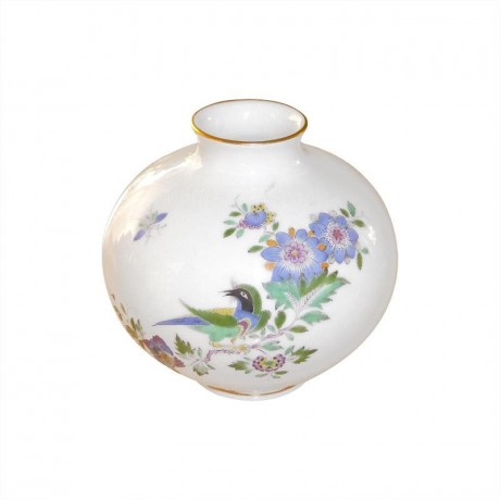 Meissen Meissen  'Neuer Ausschnitt - Indische Fels- Blumen- und Vogelmalerei 125 bunt mit Goldrand' Vase 10,5 cm Meissen "Новая секция - Индийская роспись камнями, цветами и птицами 125 красок с золотым ободком" Ваза 10,5 см