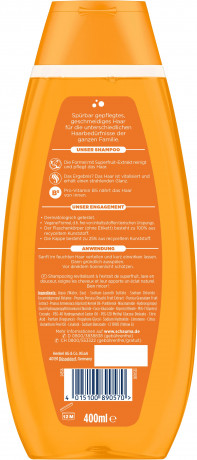 Schauma Shampoo Superfruit & Glanz, 400 ml, Schauma шампунь Superfruit & Glanz с комплексом Superfruit и провитамином B5, 400 мл